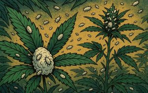 Мучнистые червецы на растениях каннабиса